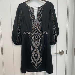 Nanette Lepore Star Cross Beaded Silk Embellished Dress